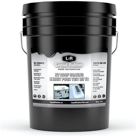 Liquid Rubber RV Roof Coating, Brilliant White, 5 Gal.